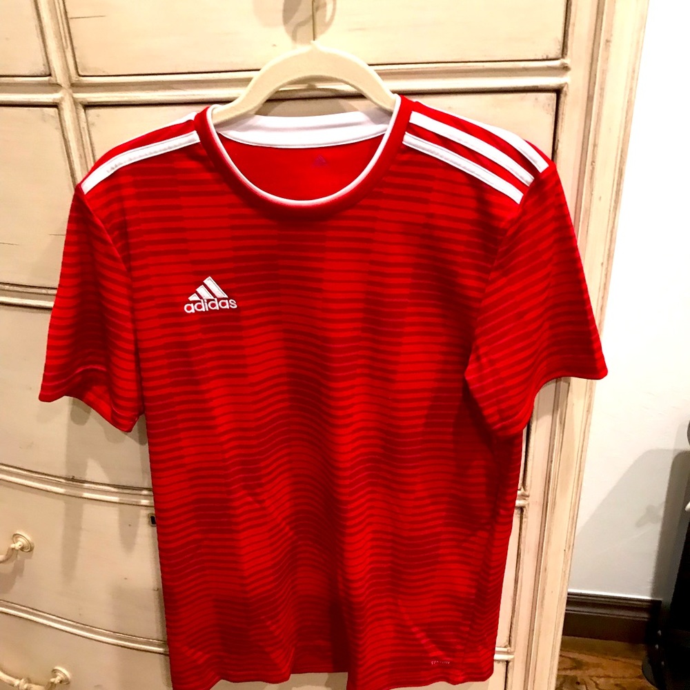 Adidas climalite red/white shirt